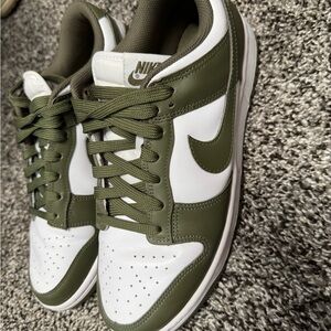 Nike  Olive Green and White Sneakers